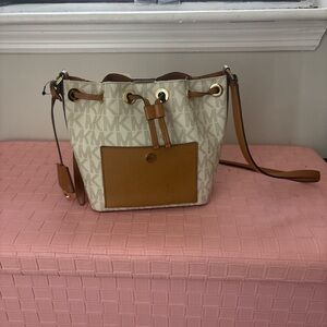 Michael Kors Cream and Brown Crossbody Bag
